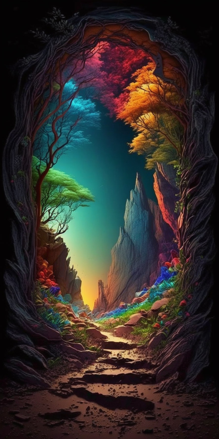 Preview for Fantasy-landscape-portal-ai-phone-background-41e95