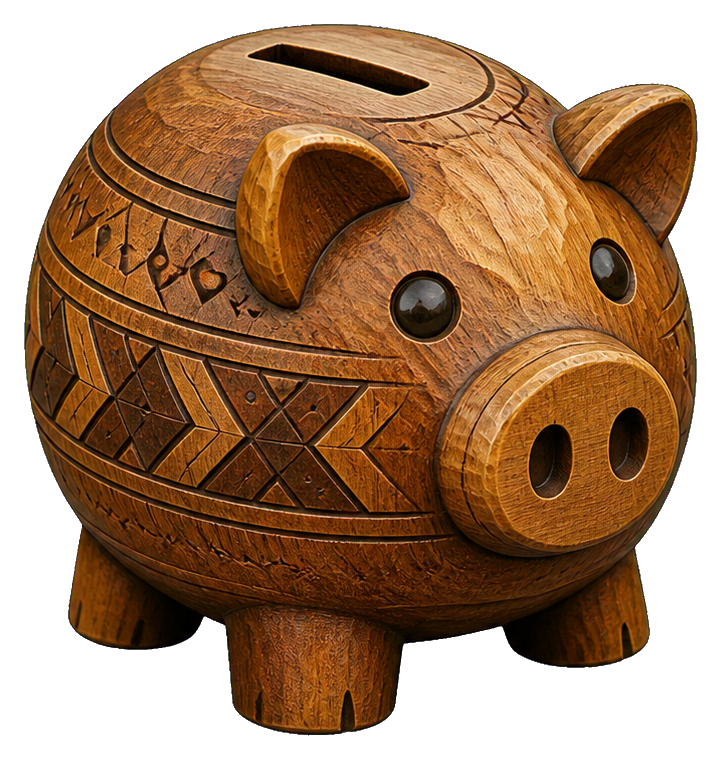 Preview for Wooden Piggy Bank Sticker
