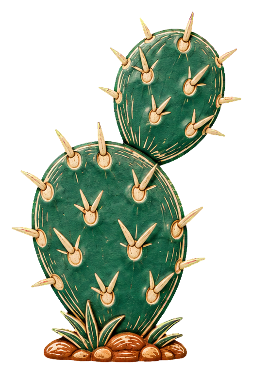 Preview for Sgraffito Desert Plants Paddle Cactus