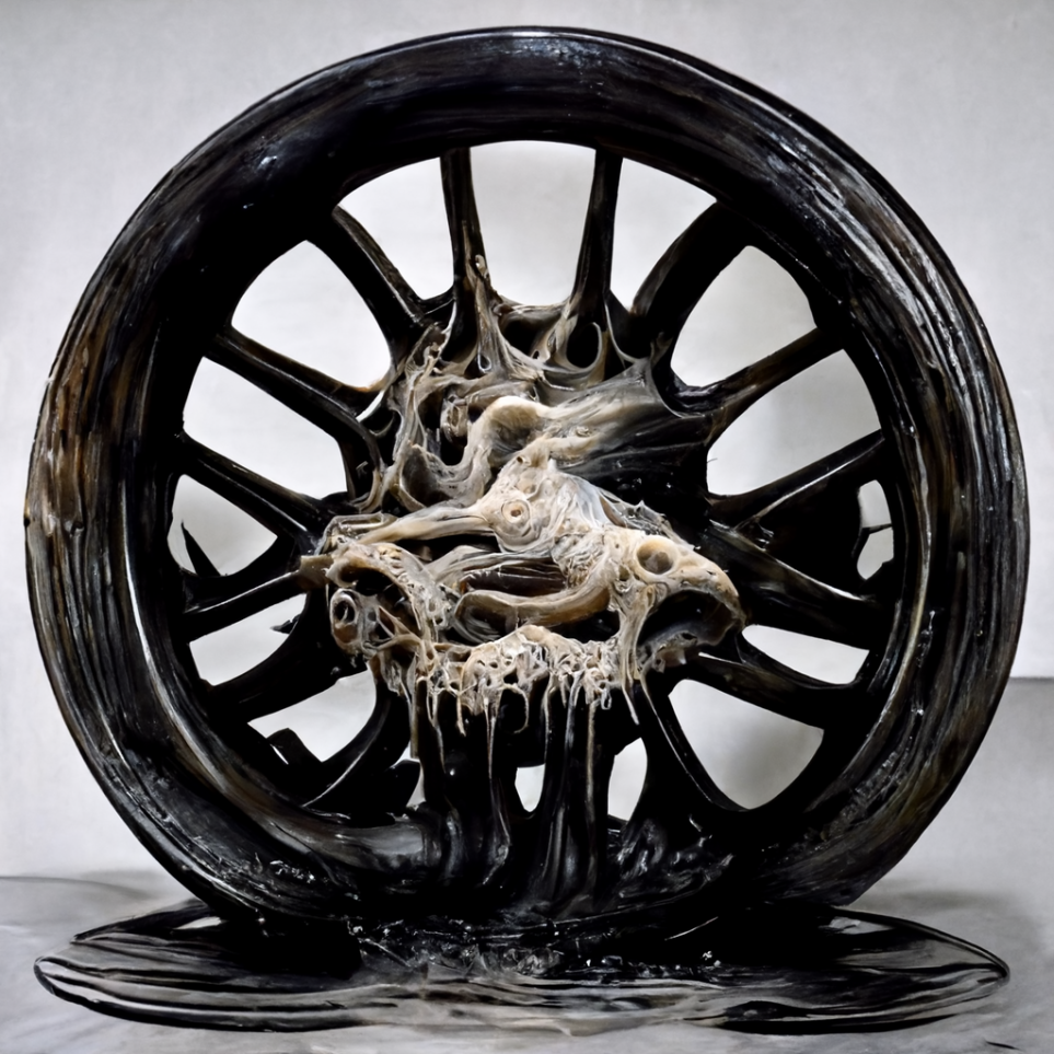 Preview for Melting-wheel-sculpture-art-ai-images-background-7191d