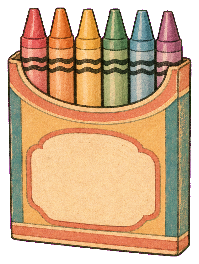 Preview for Vintage Blank Crayon Box Sticker