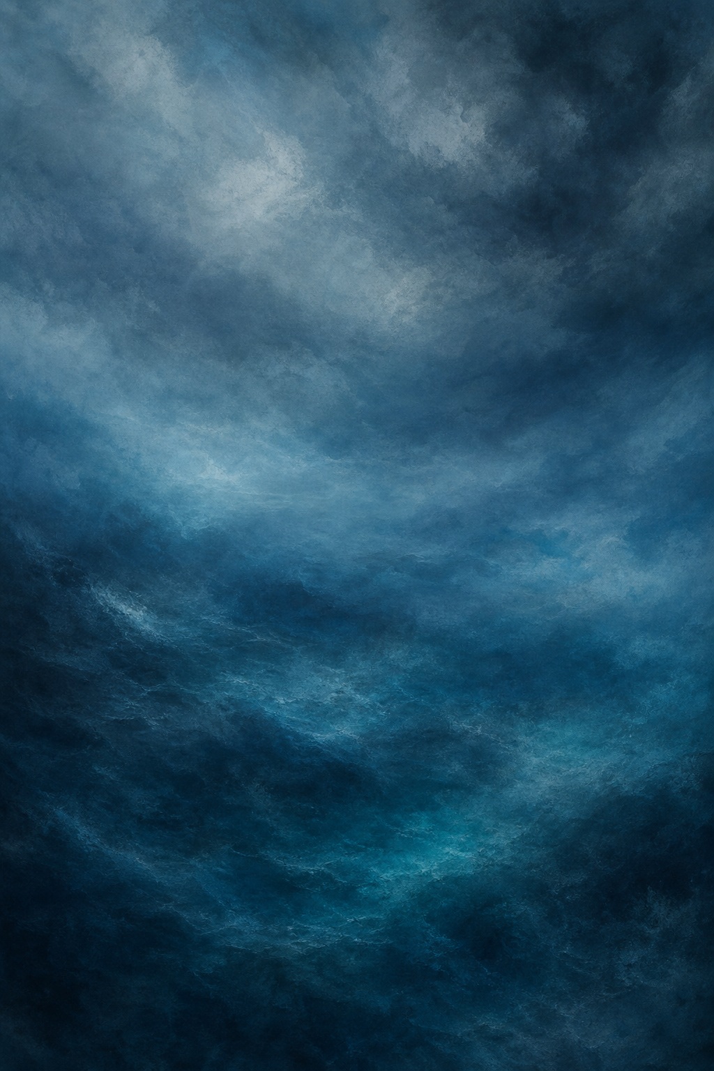 Moody abstract blue gradient with cloudy water-like texture and dark edges