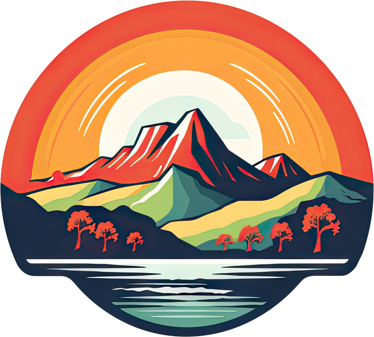 Preview for Mountain-landscape-at-sunset-logo-mountain-sticker-2cf0d
