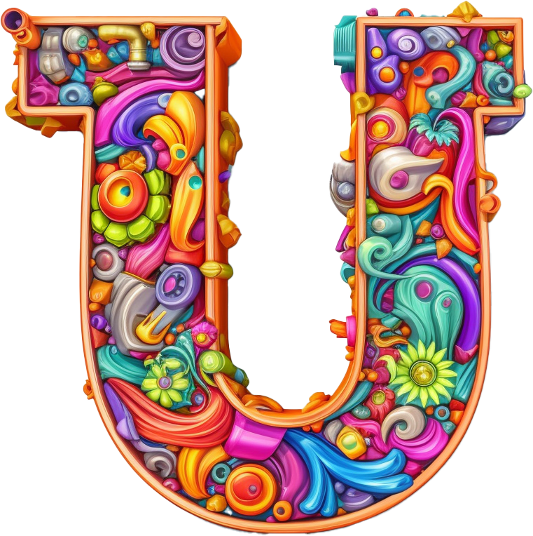 Preview for Colorful-letter-u-design-silly-letters-sticker-f541a