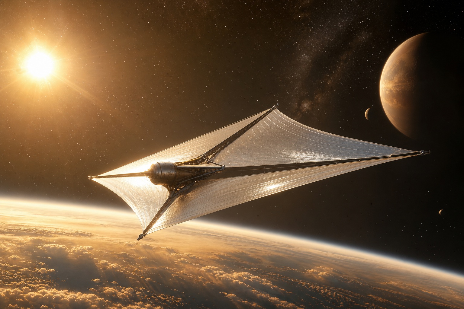 Preview for Solar Sail Spacecraft Stock Background