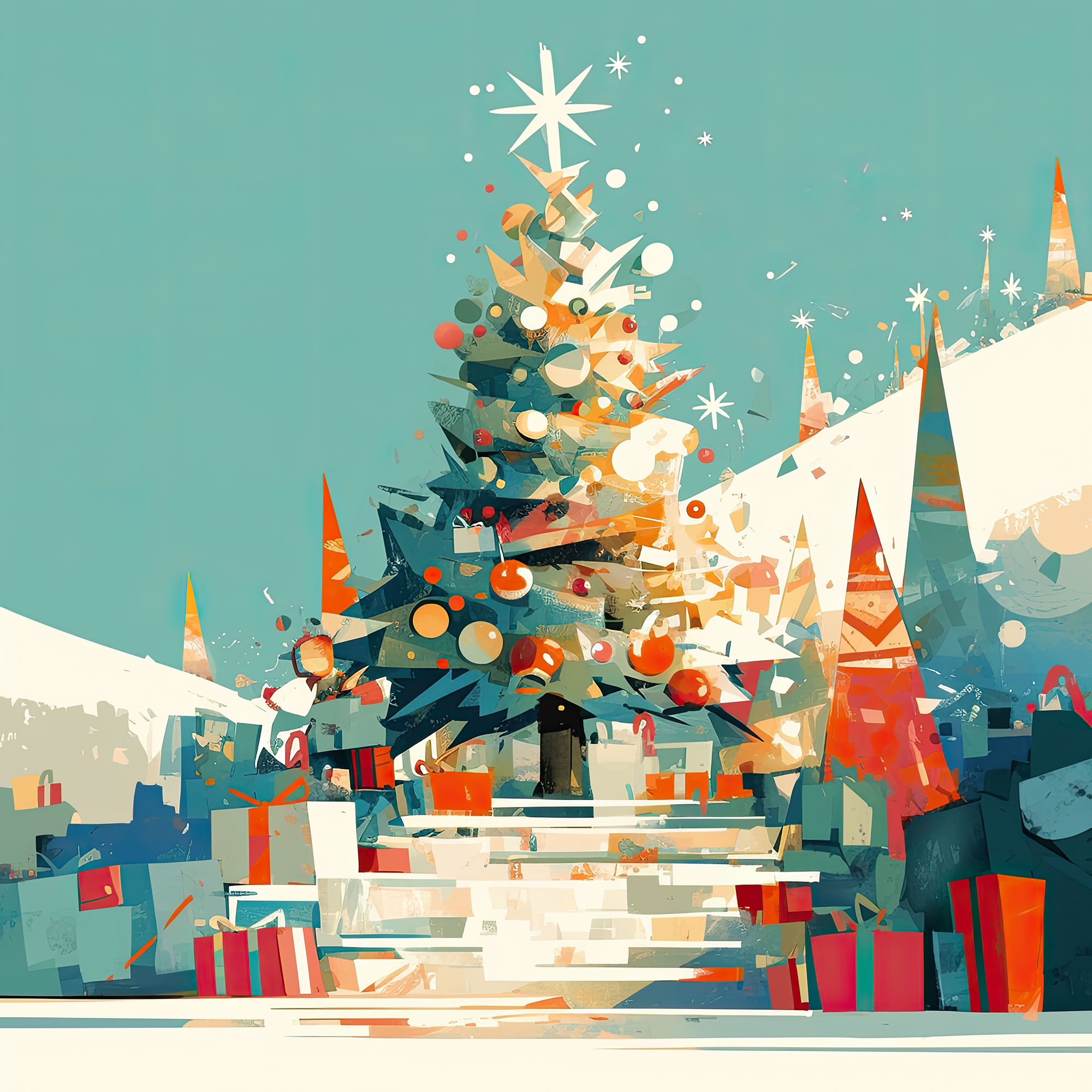 Preview for Festive-christmas-tree-scene-christmas-backdrop-background-72c15