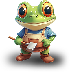 Preview for Cartoon-frog-painter-art-character-sticker-8e28b