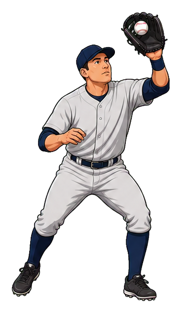 Preview for Cartoon Baseball Fielder Catch Sticker