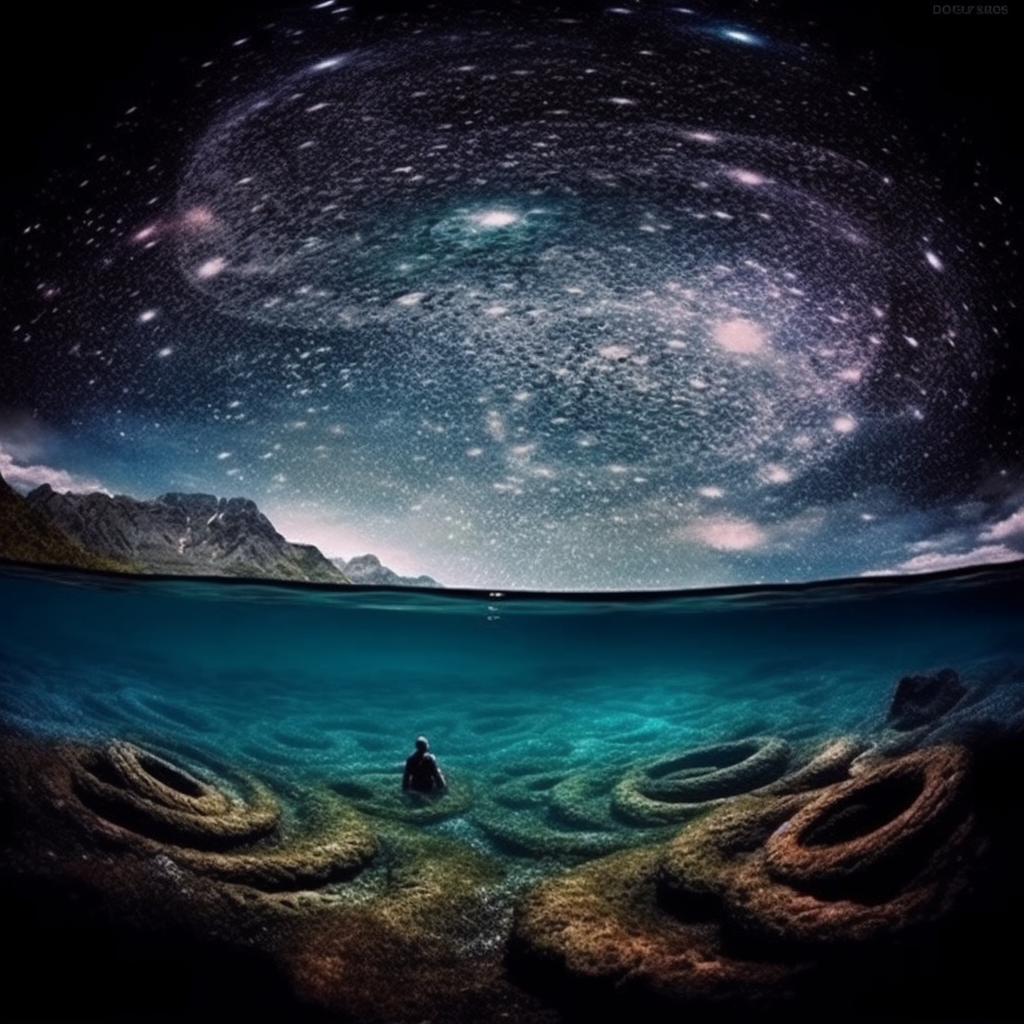 Preview for Meditative-night-sky-reflection-ai-images-background-ce092