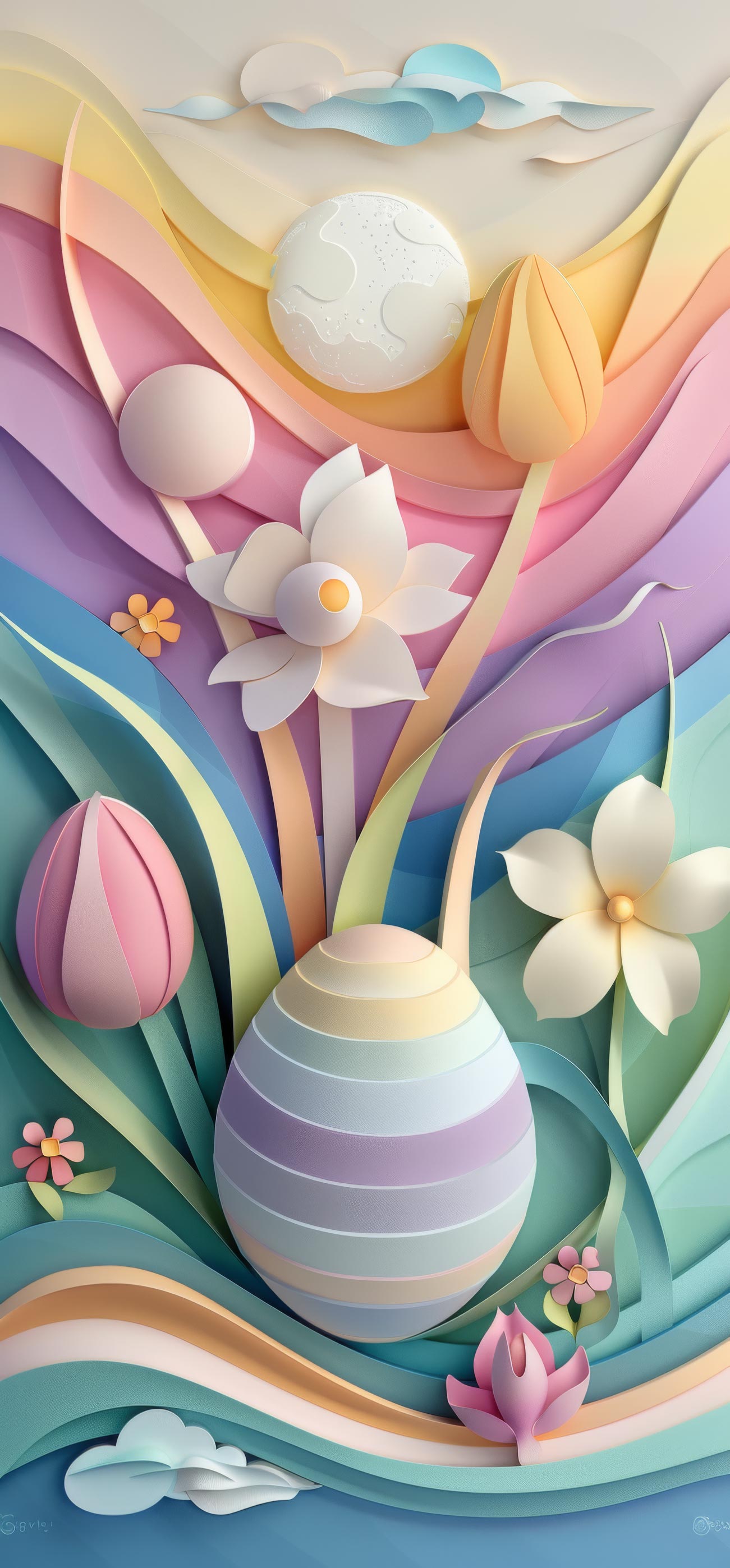 Preview for Easter-floral-paper-art-easter-phone-background-02871