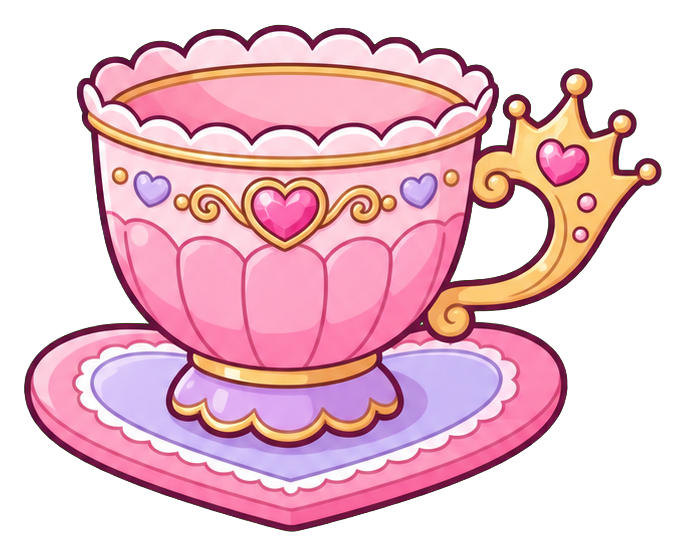 Preview for Pink Tea Cup Sticker For Birthday Designs