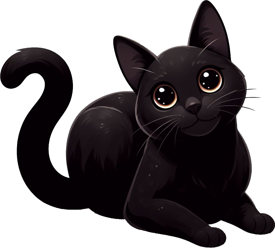 Preview for Black-cat-cartoon-illustration-sticker-b321f