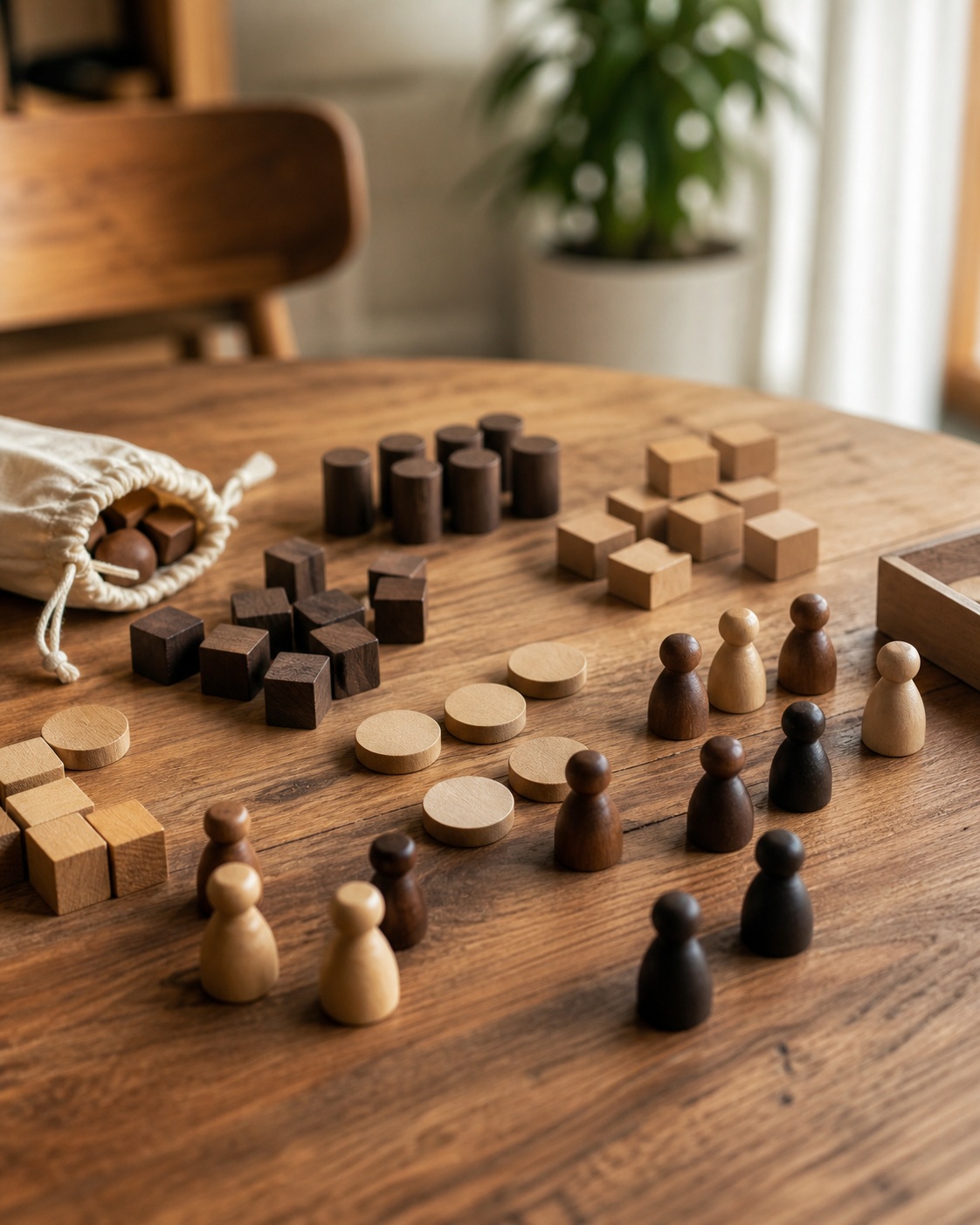Preview for Abstract Wooden Game Pieces Background