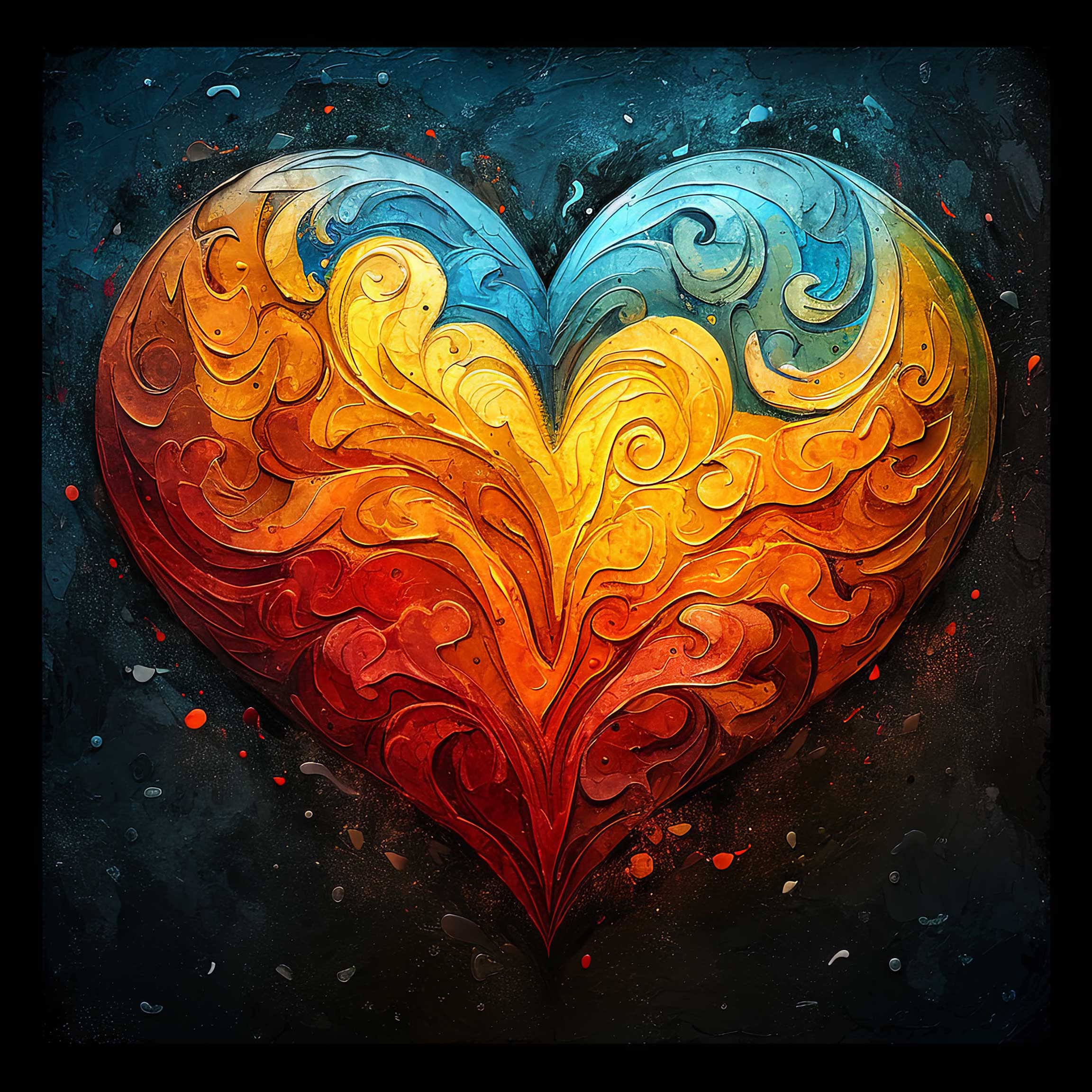 Preview for Vibrant-heart-art-template-love-background-4e146