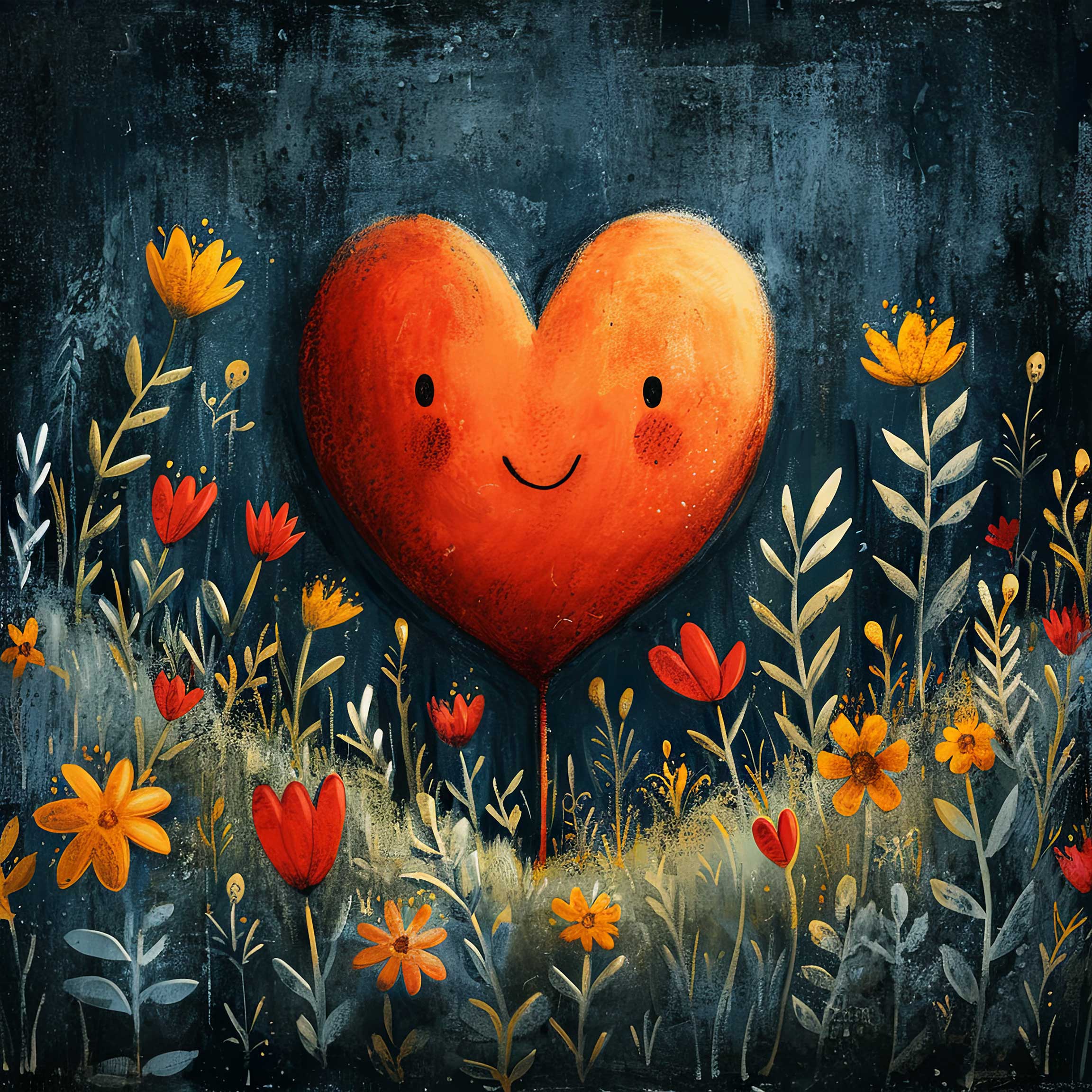 Preview for Smiling-heart-floral-field-love-background-ba548