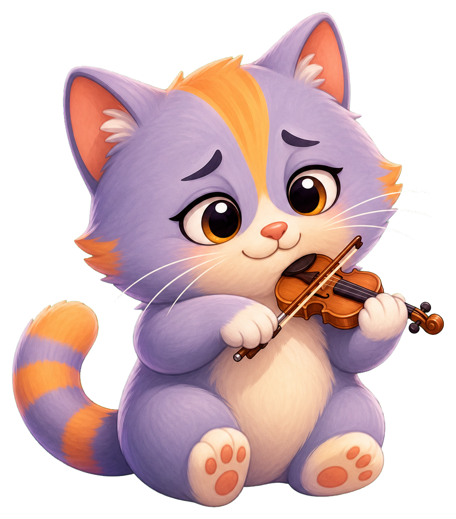 Preview for Tiny Violin Cat Sticker
