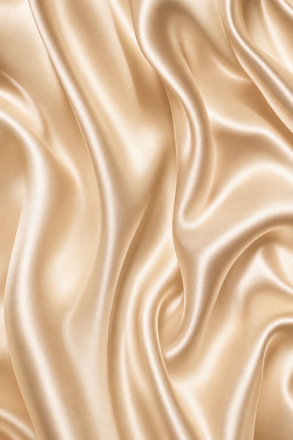 Vertical champagne satin fabric with soft flowing folds and sheen