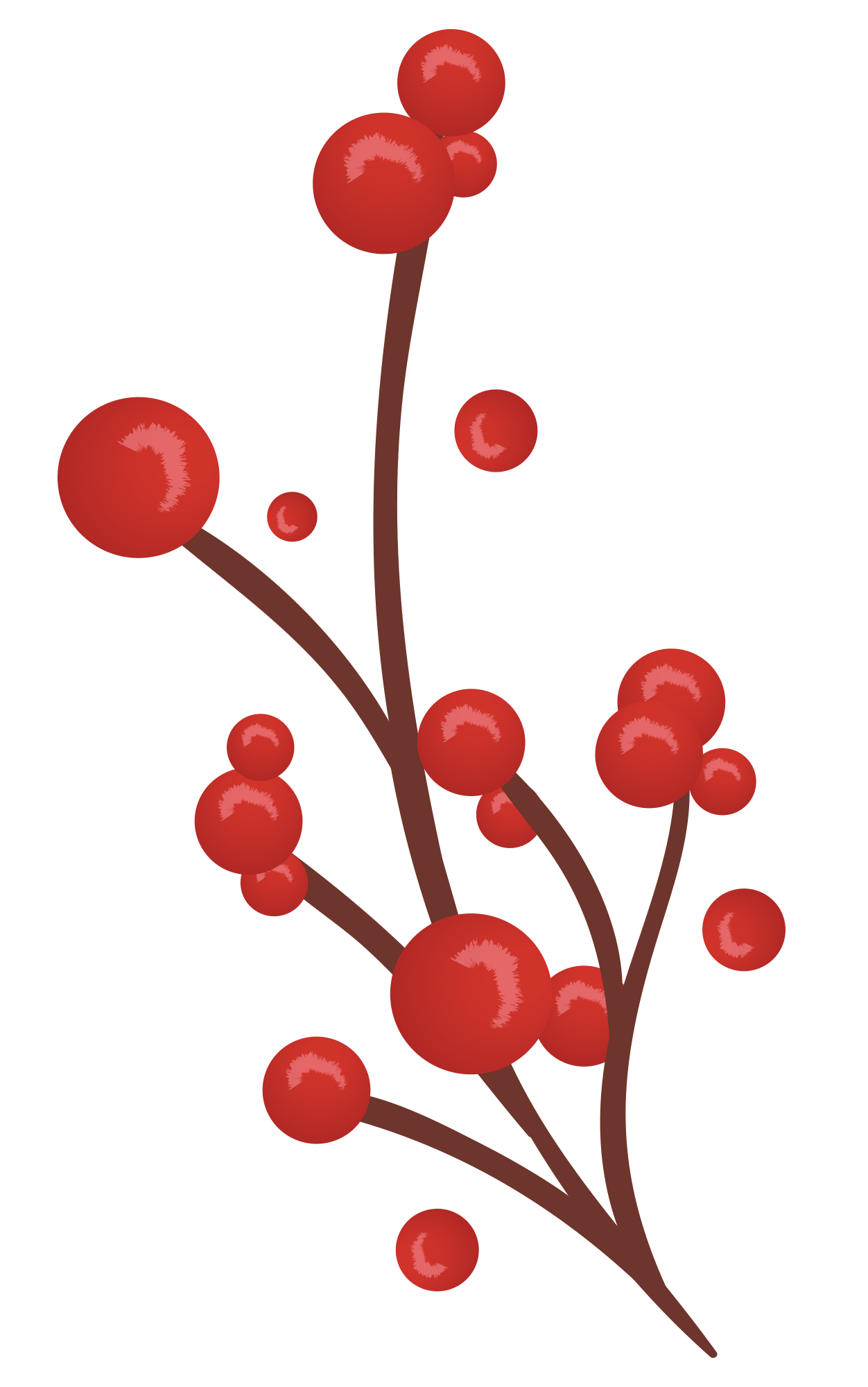 Preview for Red-berries-branch-illustration-holiday-design-sticker-f27f1