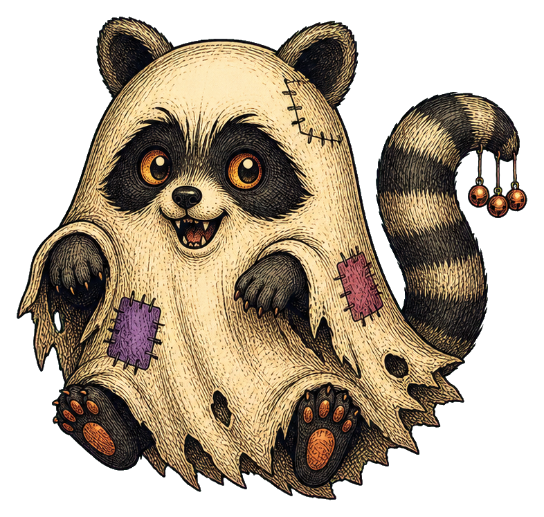 Preview for Raccoon Monster Sticker For Halloween Designs