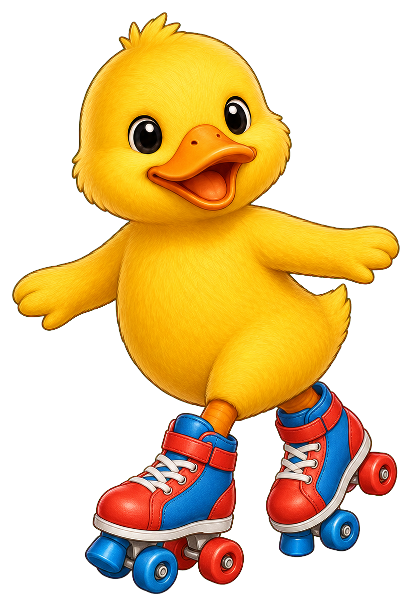 Preview for Duck On Roller Skates Sticker