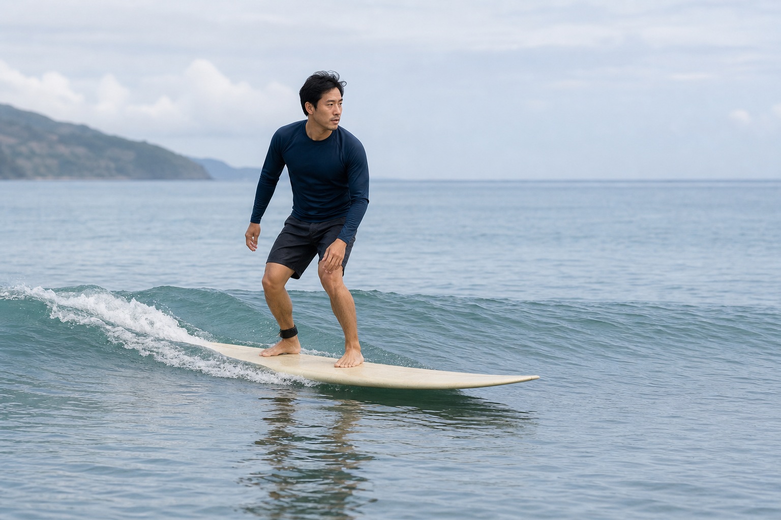 Preview for Calm Longboard Surfing Ocean Background