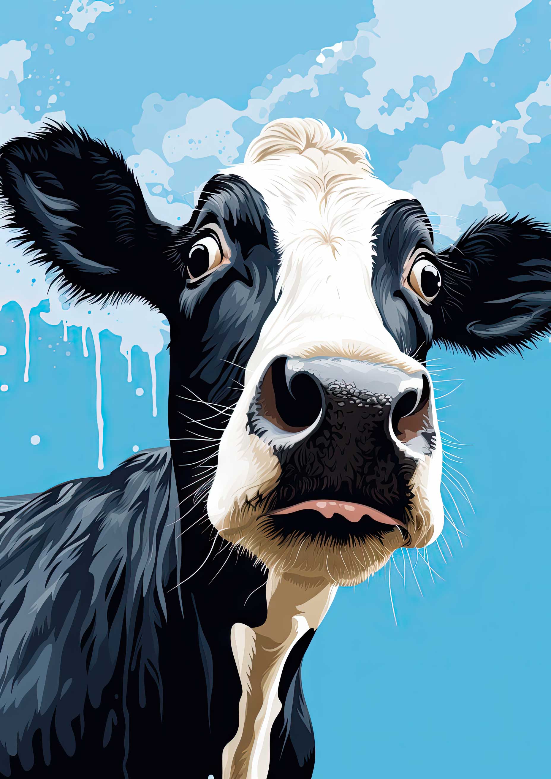 Preview for Pop-art-cow-illustration-ai-animal-background-41cf1