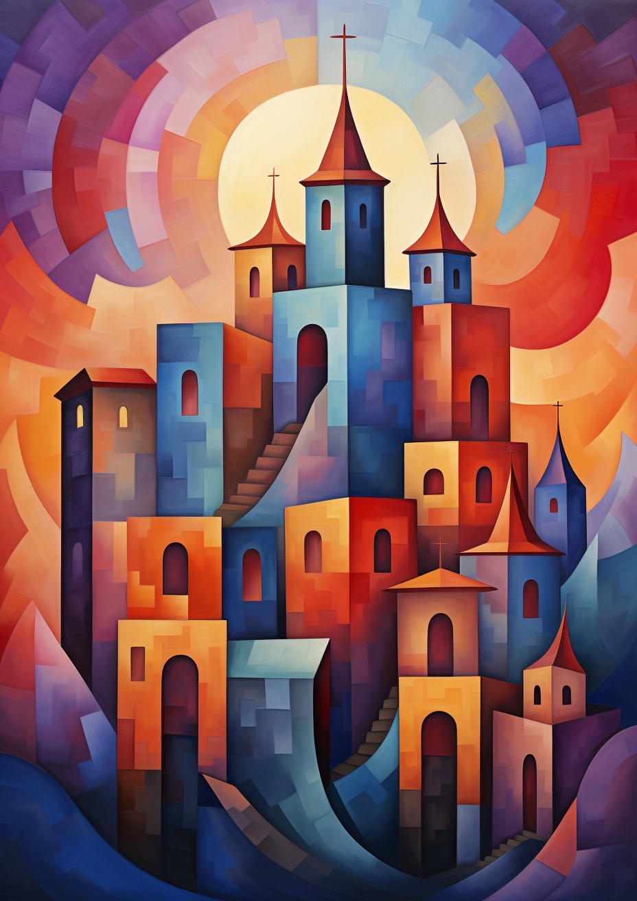 Preview for Colorful Cubist Cityscape Background