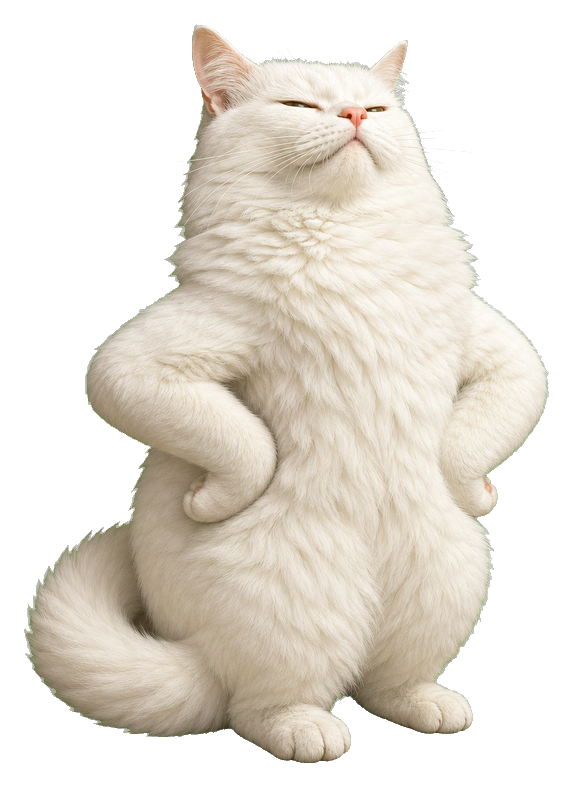 Preview for Proud White Cat Sticker Graphic