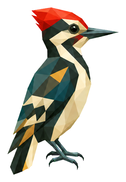 Preview for Low Poly Forest Animals Woodpecker