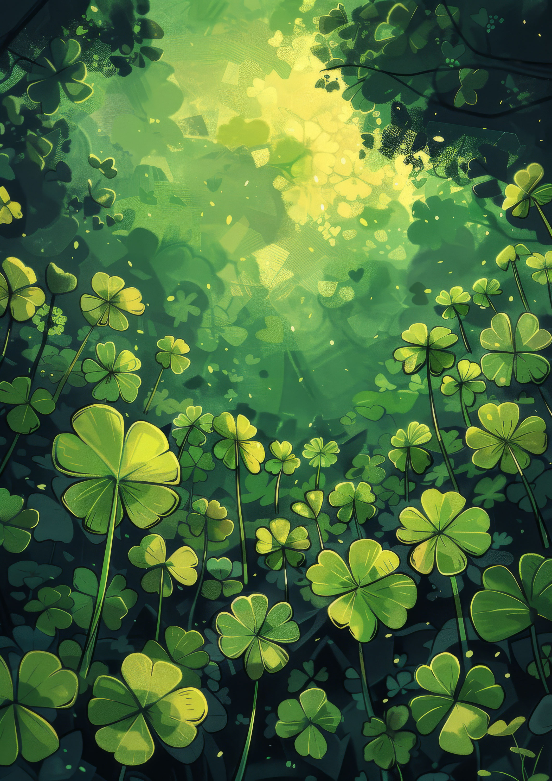 Preview for Shamrocks-in-mystical-forest-st-patricks-background-e3c7b