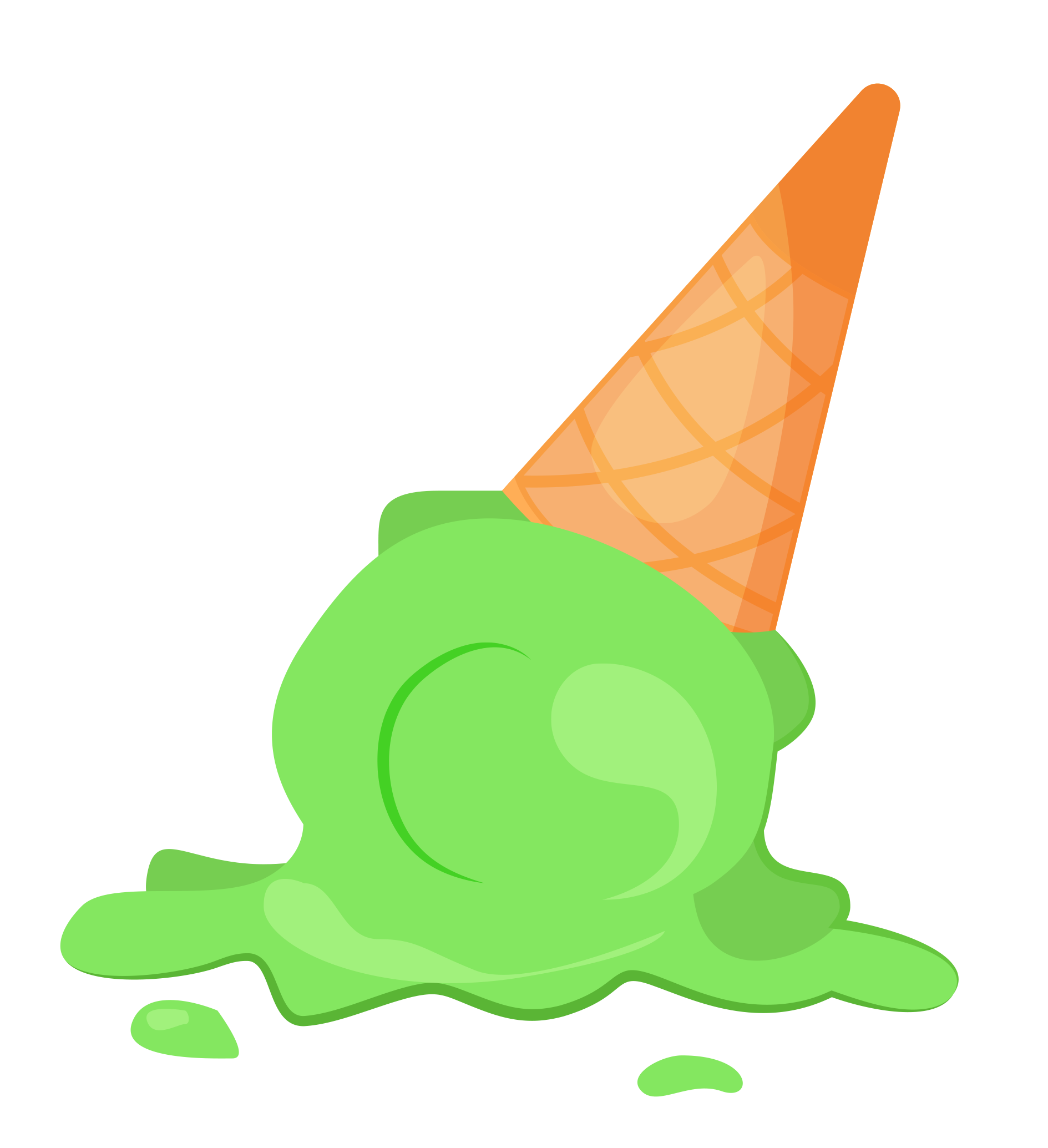 Preview for Melting-green-ice-cream-cone-apparel-sticker-5a79c