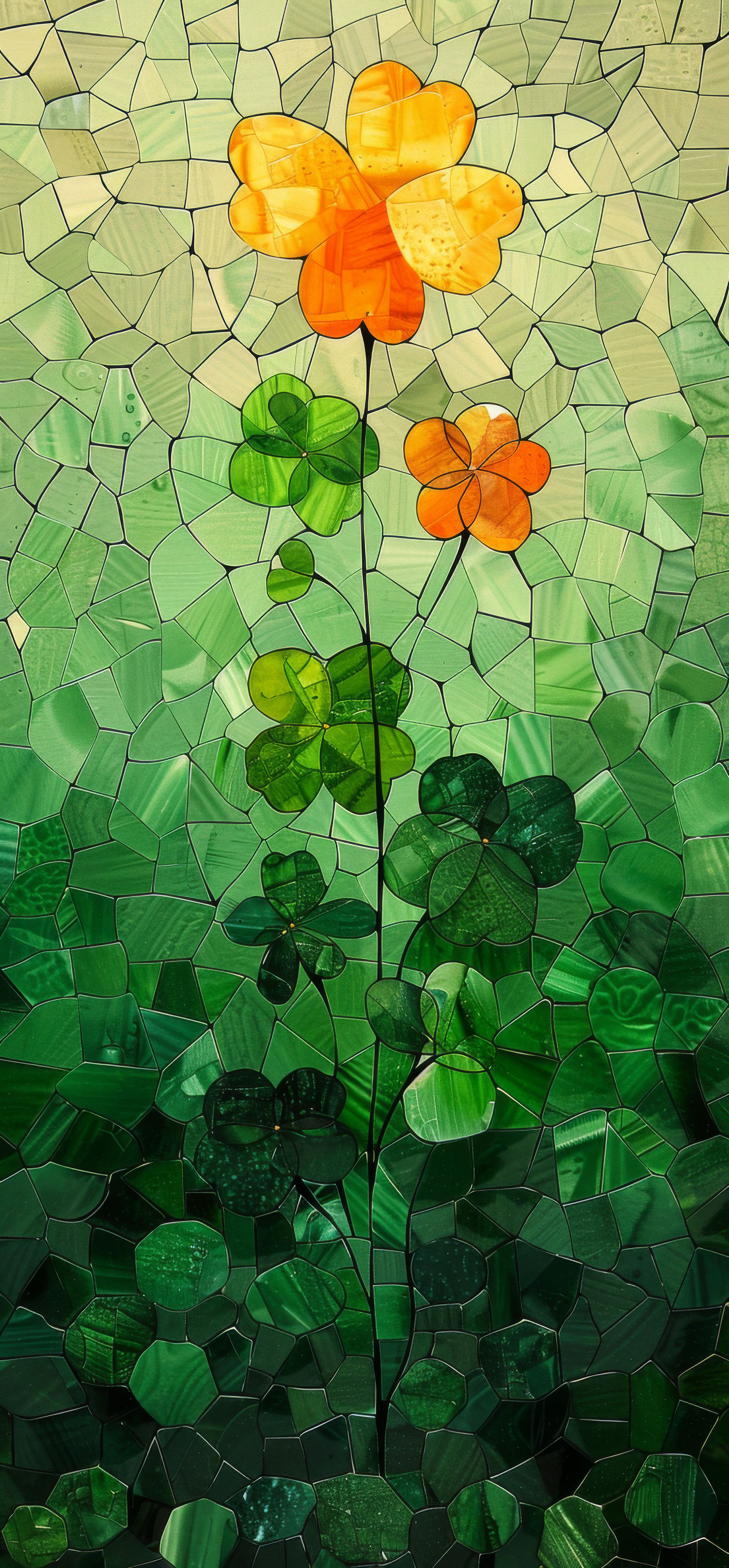 Preview for Mosaic-orange-flowers-art-st-patricks-background-0b923