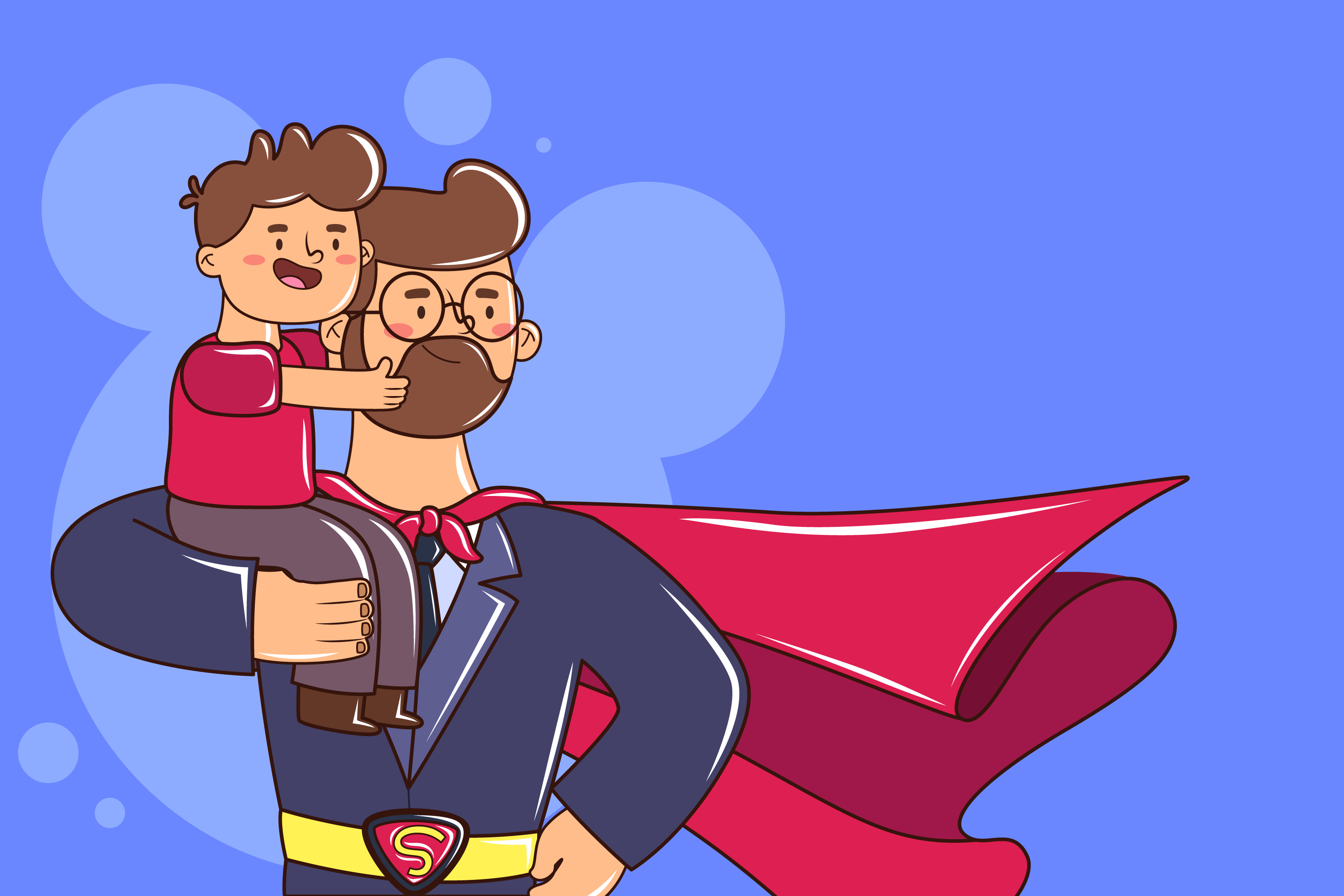 Preview for Super-dad-carrying-happy-children-fathers-day-background-21825