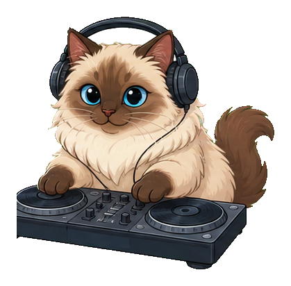 Preview for Ragdoll Dj Cat Sticker Graphic