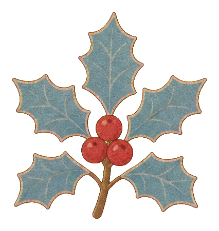 Preview for Dusty Blue Holly Sprig Sticker