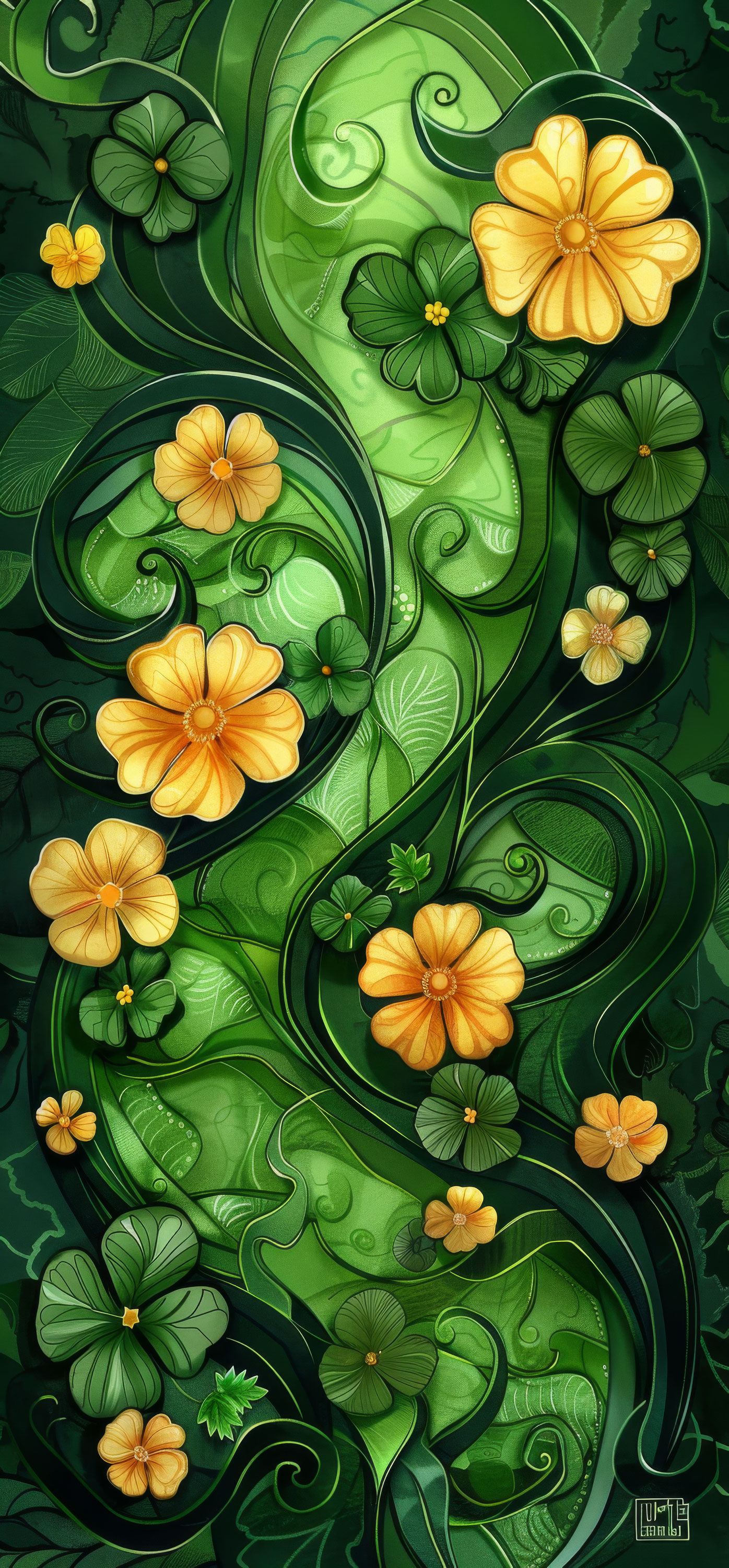Preview for Shamrock-floral-pattern-art-st-patricks-background-1476f