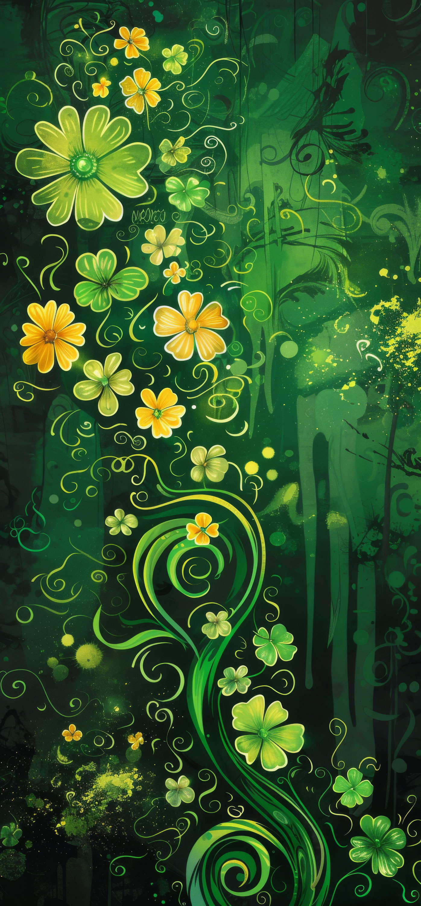 Preview for Green-floral-pattern-design-st-patricks-background-a13f1