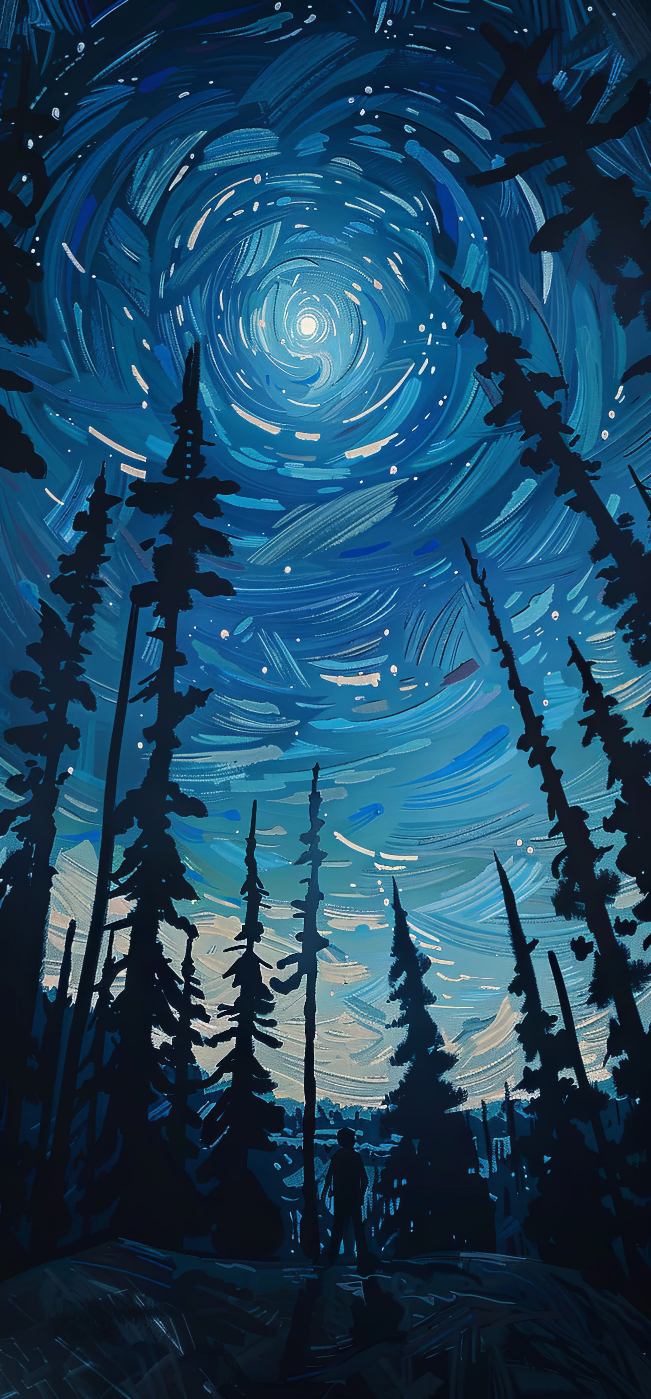 Preview for Whimsical-night-sky-forest-astrophotography-phone-background-5a698