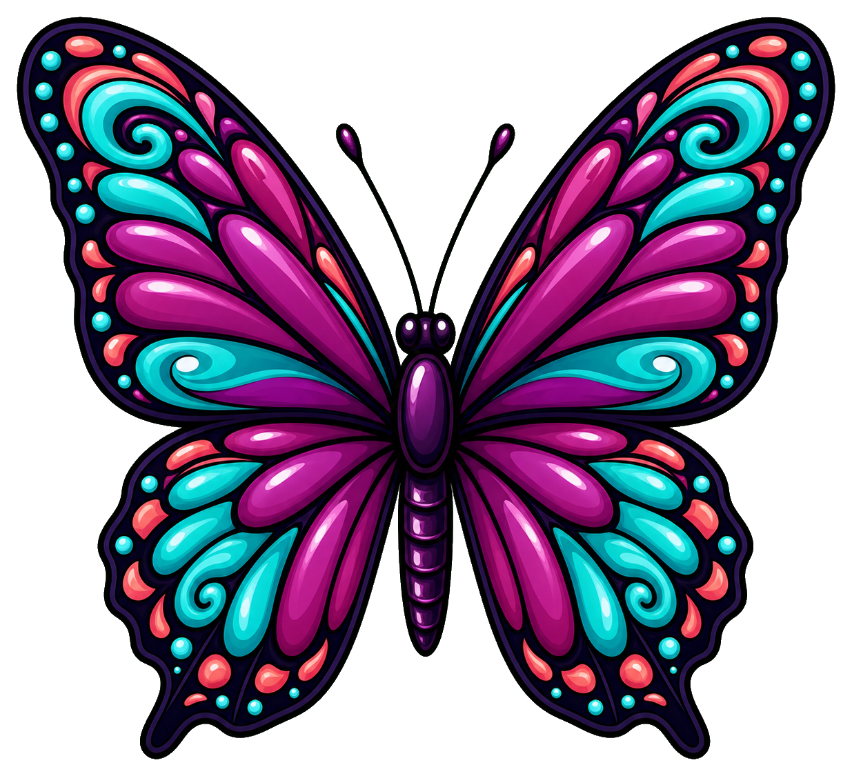 Preview for Plum Turquoise Butterfly Sticker