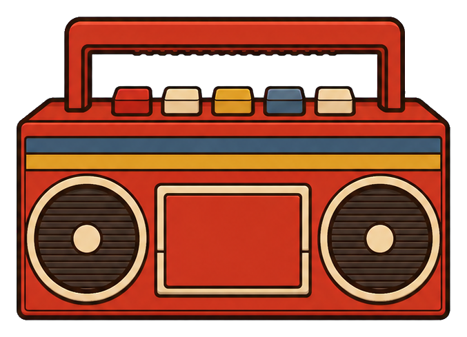 Preview for Red Compact Boombox Sticker