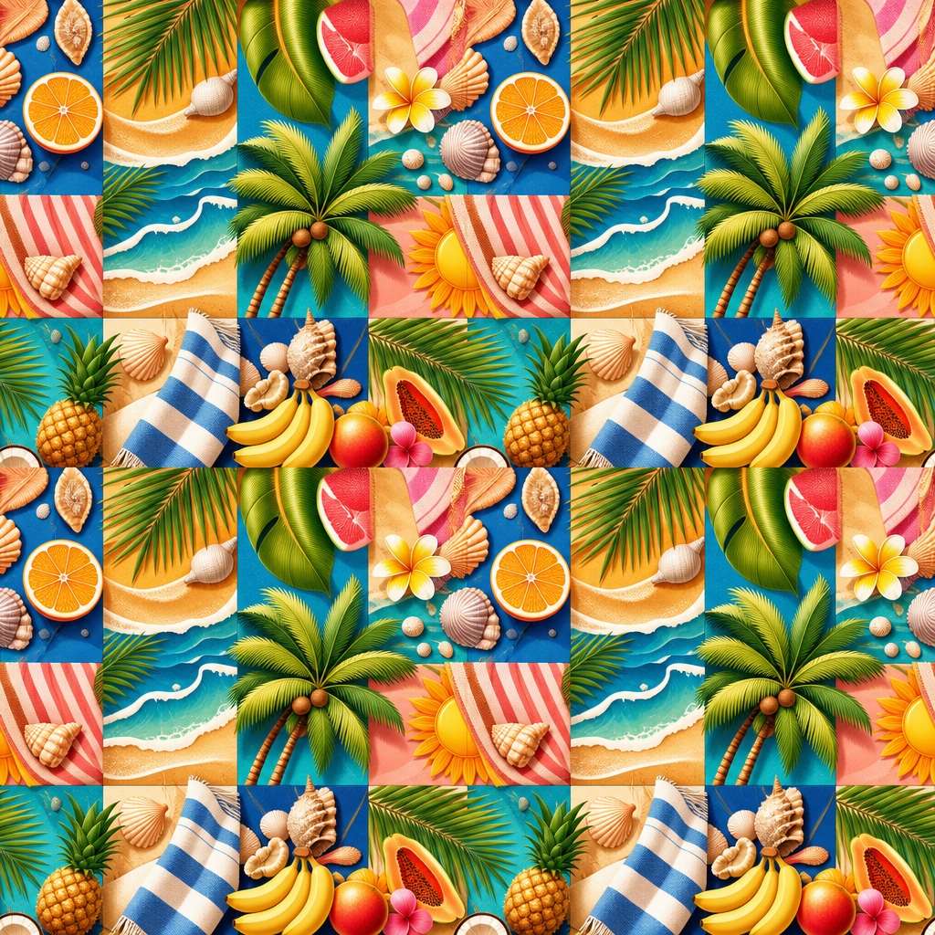 Preview for Tropical Summer Beach Pattern Background