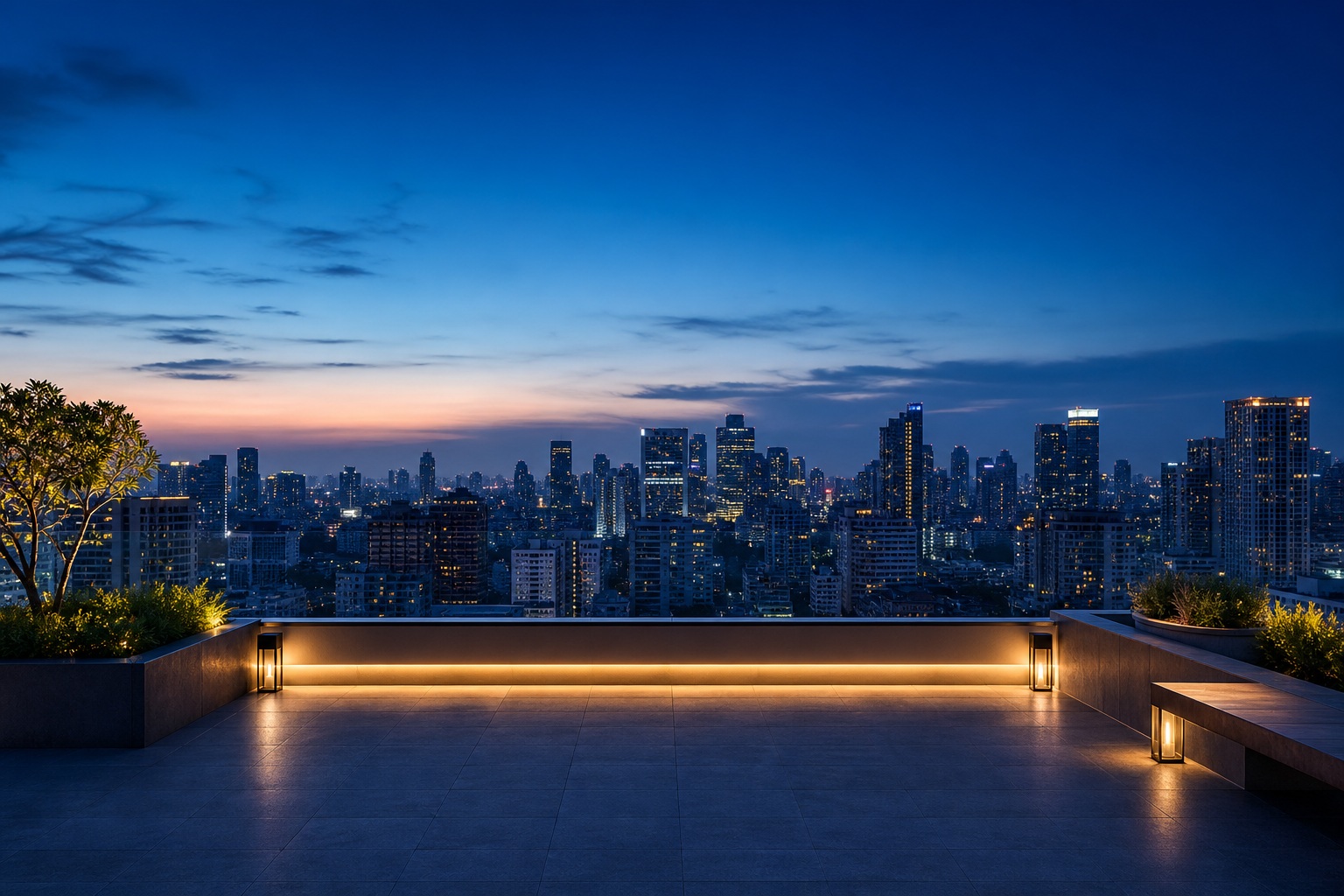 Preview for Blue Hour City Skyline Background