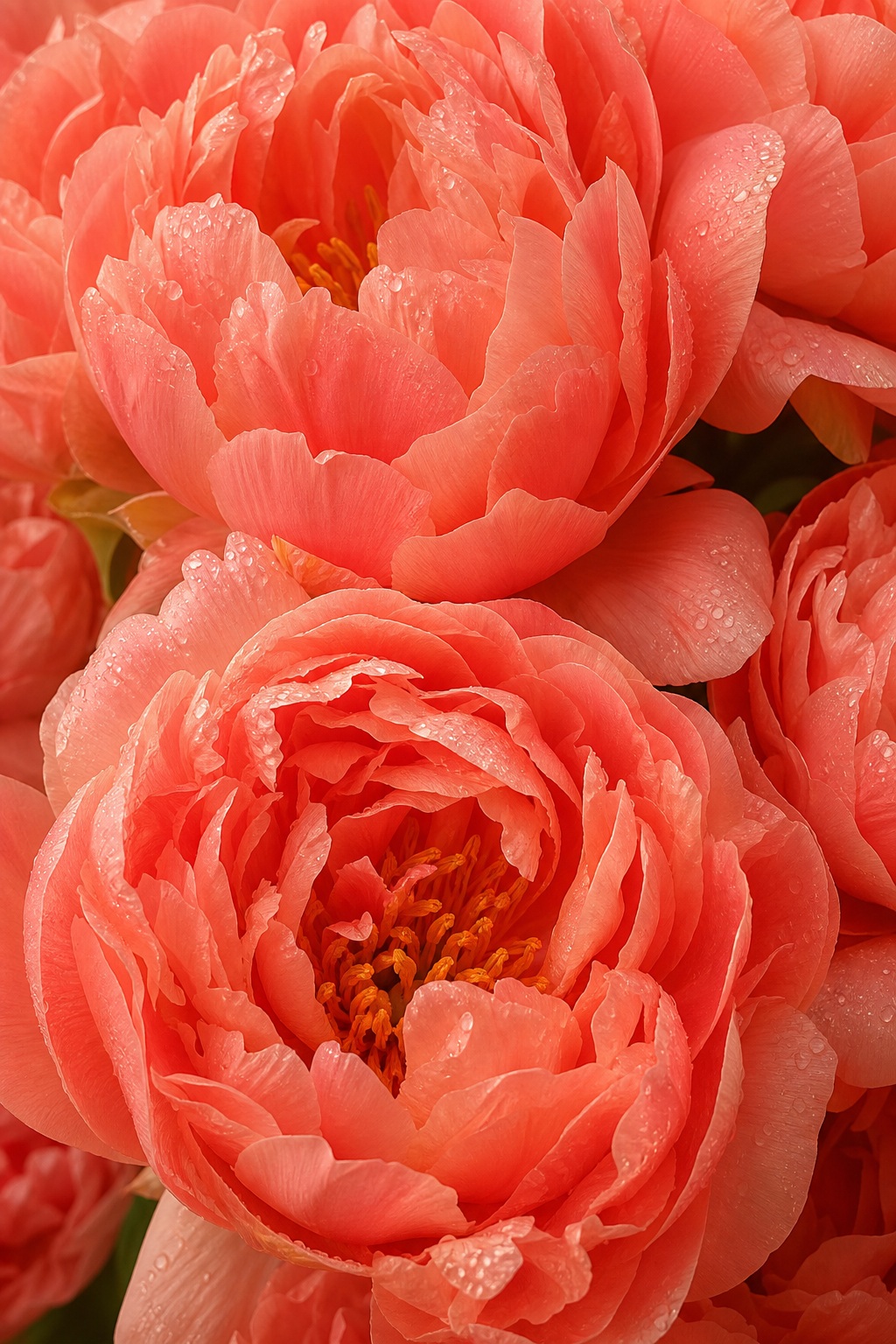 Preview for Coral Peony Layers Floral Background