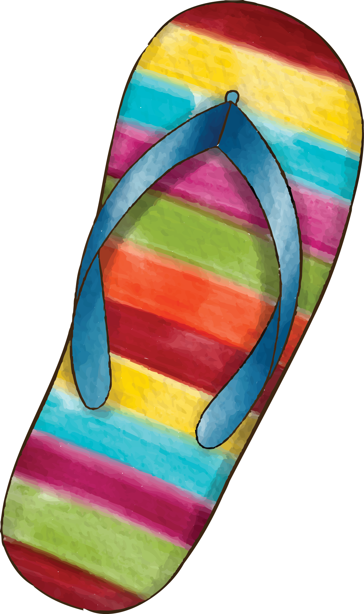 Preview for Colorful-striped-flip-flop-summer-watercolor-sticker-65586
