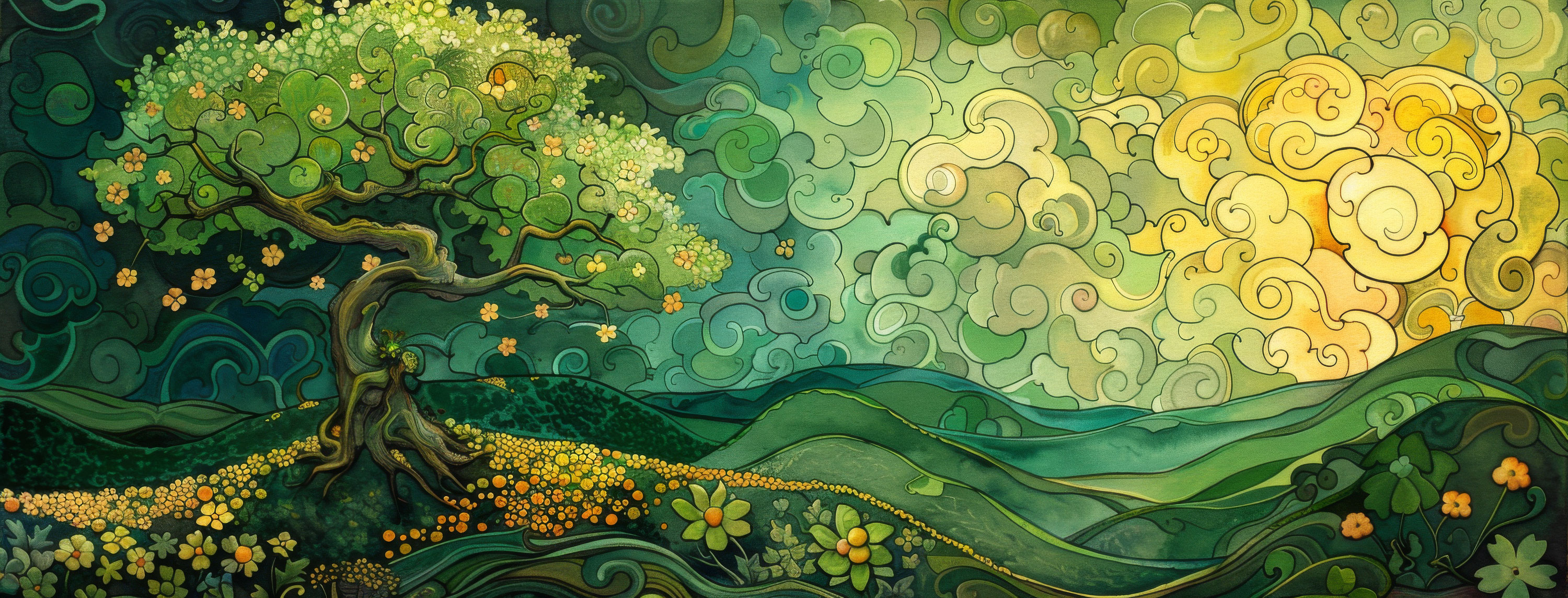 Preview for Vibrant-tree-landscape-art-st-patricks-background-431eb