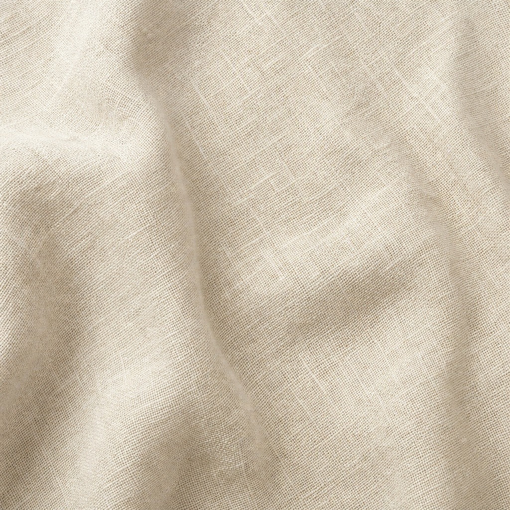 Ivory woven linen fabric texture with soft folds and natural shadows