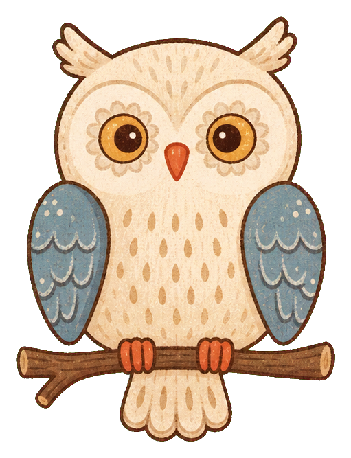 Preview for Cream Winter Owl Sticker