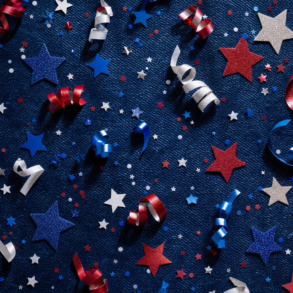Preview for Patriotic Denim Stars And Confetti Background