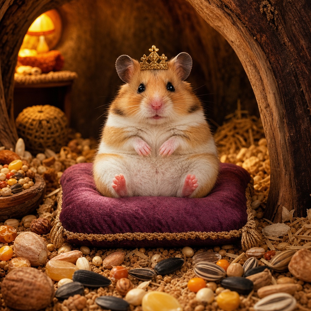 Preview for Cute Hamster Snack Background Stock Image