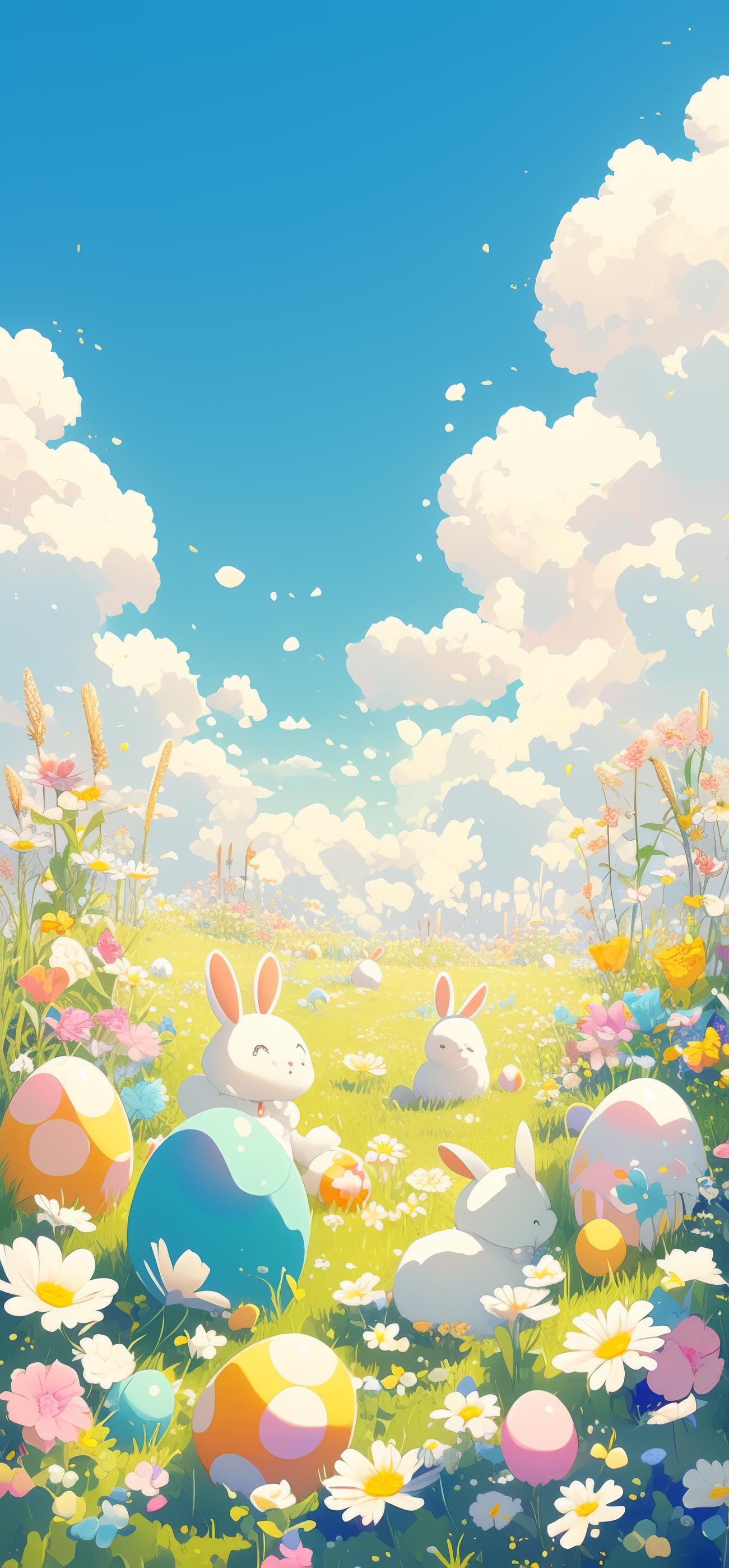 Preview for Easter-bunnies-field-easter-phone-background-290a8